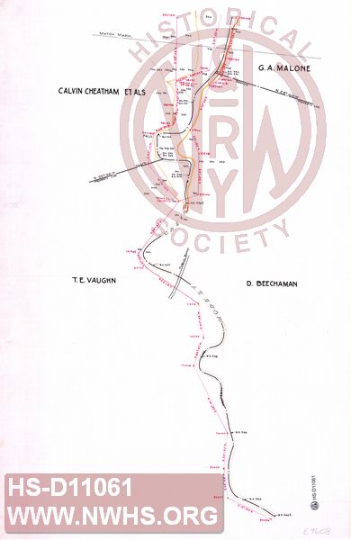 Map of survey lines along Modest Creek.