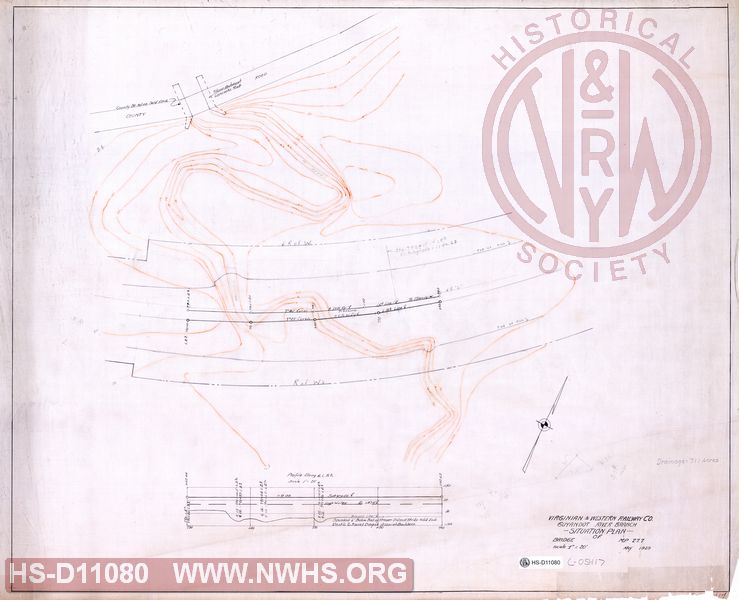 Virginian & Western Railway Co., Guyandot River Branch, Situation Plan of bridge, M.P. 27.7