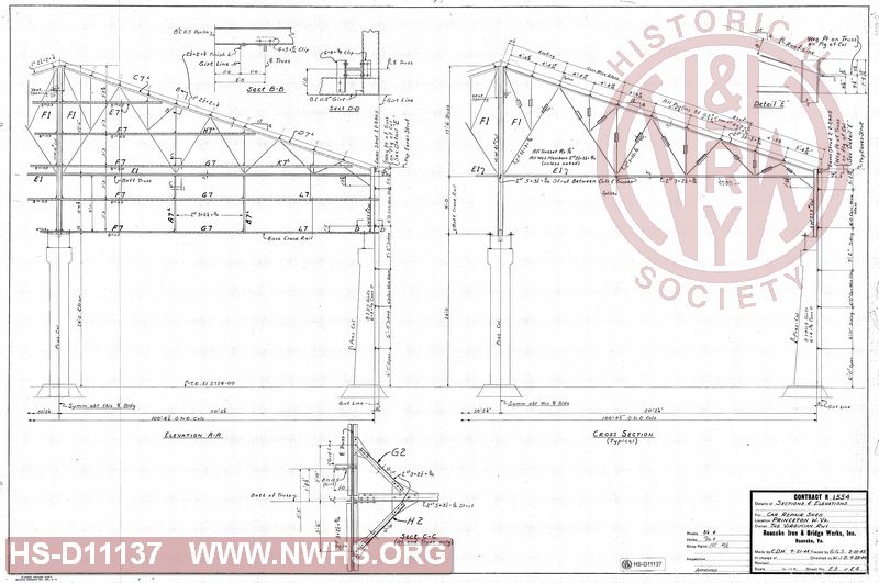 Sections & Elevations for Car Repair Shed, Princeton WV,