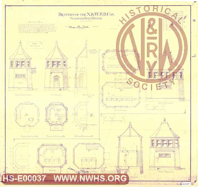 Standard Signal Towers, Drawings of the N&W R.R. Cos.
