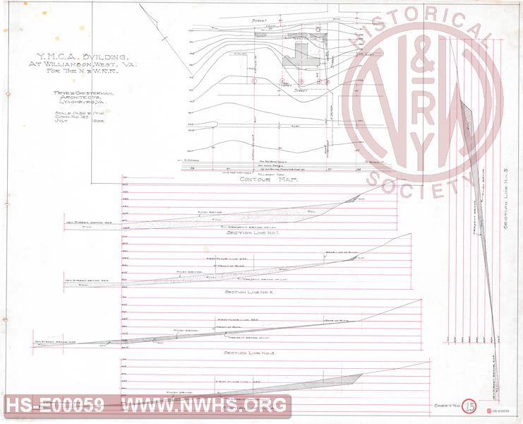 YMCA-Williamson, WV - Sheet 15 of 15 (Contour Map and Sections)