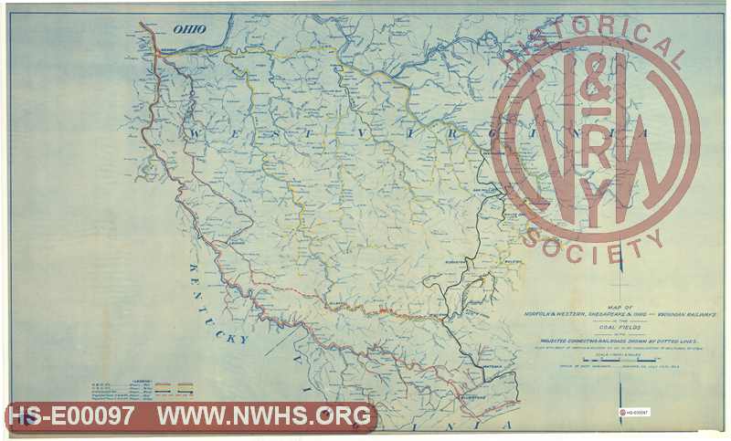Map of N&W, C&O and VGN in coal fields