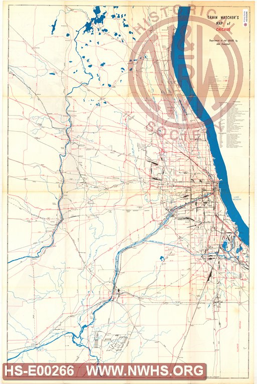 Train Watchers Map of Chicago, Supplement to the GUIDE by John Szwajkart