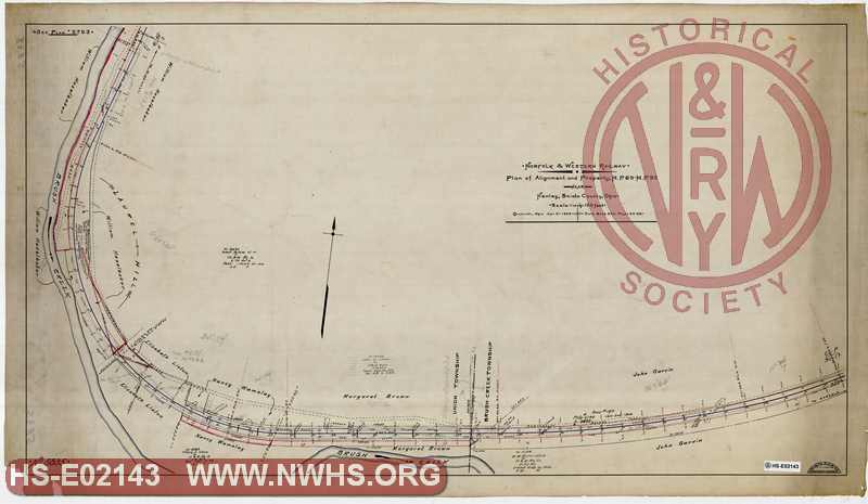 N&W Ry, Plan of Alignment & Property, MP 88 to MP 89 near Otway, Scioto County, OH