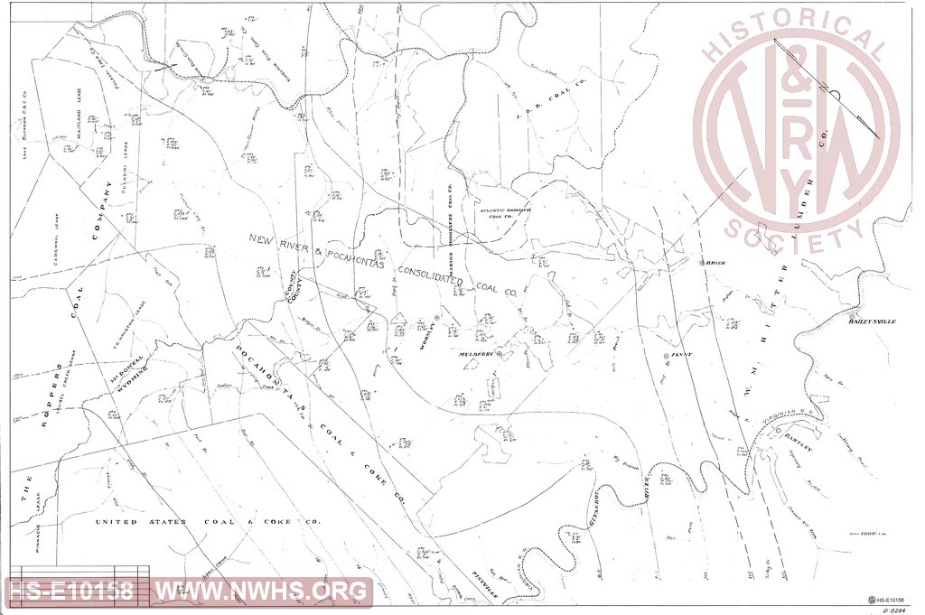 Map showing coal fields in Wyoming and McDowell counties, W.Va.