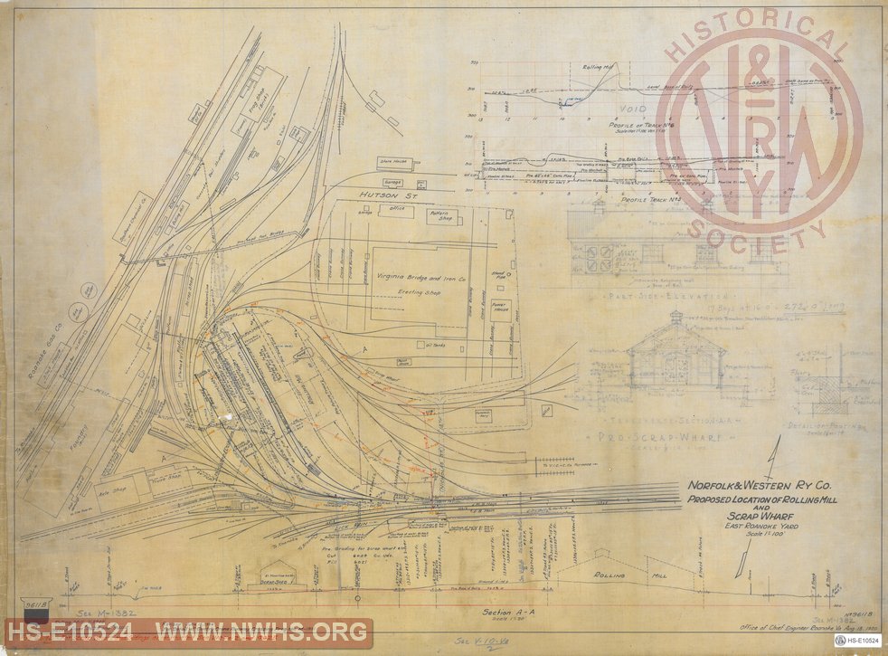 Proposed Location of Rolling Mill and Scrap Wharf, East Roanoke Yard