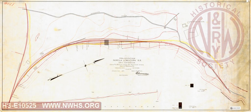 Siding to Proposed Mines on Stephenson Branch, West of Ferguson P.O., Fergusons WV.