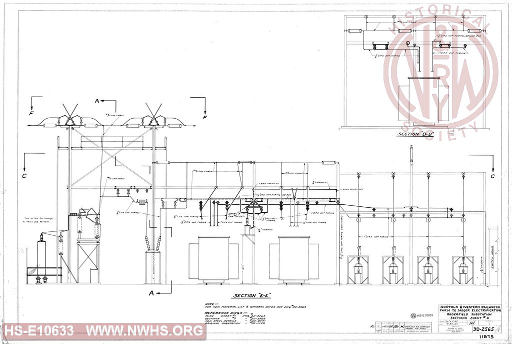 Roderfield Substation, Sections Sheet #2, N&W Rwy Farm to Iaeger Electrification
