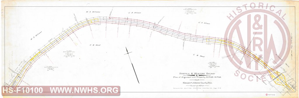 Plan of Alignment & Property MP 63 to MP 64 near Newport, Adams County, Ohio