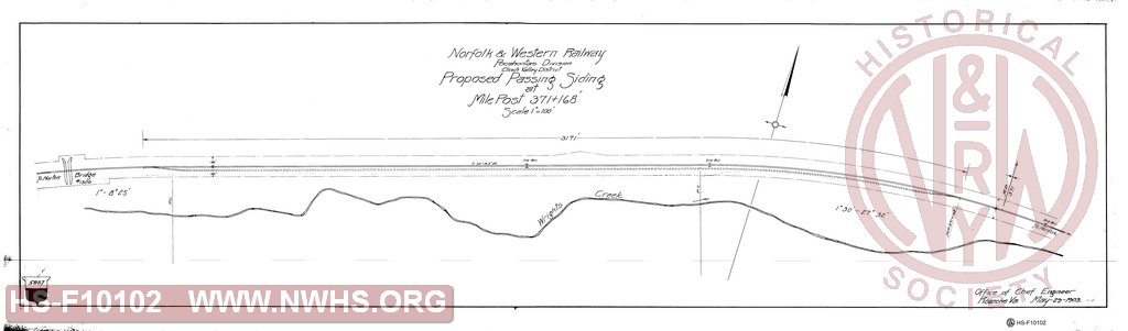 Proposed Passing Siding at Mile Post 371+168', Clinch Valley District, Pocahontas Division
