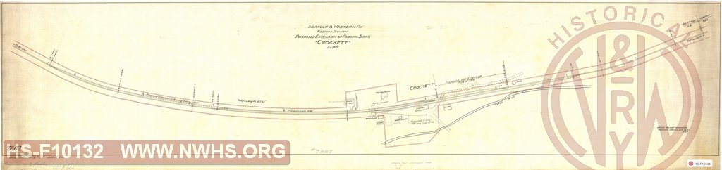 Proposed Extension of Passing Siding at Crockett, Radford Division