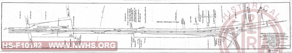 N&W Ry Co, Radford Division - Radford Dist, Proposed Track Changes to Reduce Curvature on Abingdon Branch Connection, M.P. N393+1210, Abingdon, Va