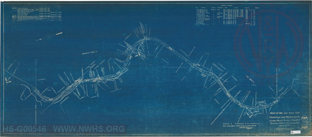 Right-of-Way and Track-Map, Norfolk and Western Ry., Clinch Valley District (Poca Div.) Station 739+20 to Station 844+80
