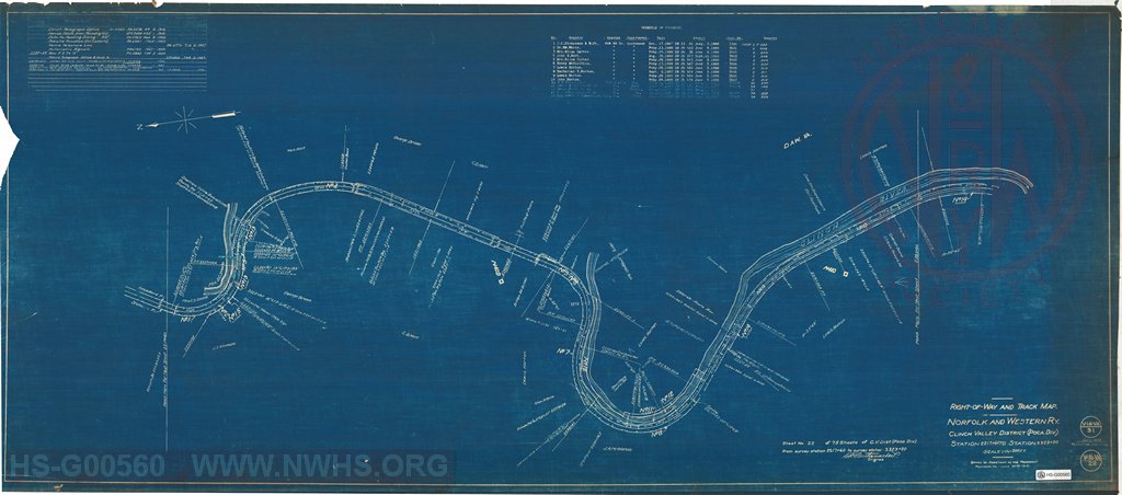 Right-of-Way and Track-Map, Norfolk and Western Ry., Clinch Valley District (Poca Div.) Station 2217+60 to Station 2323+20