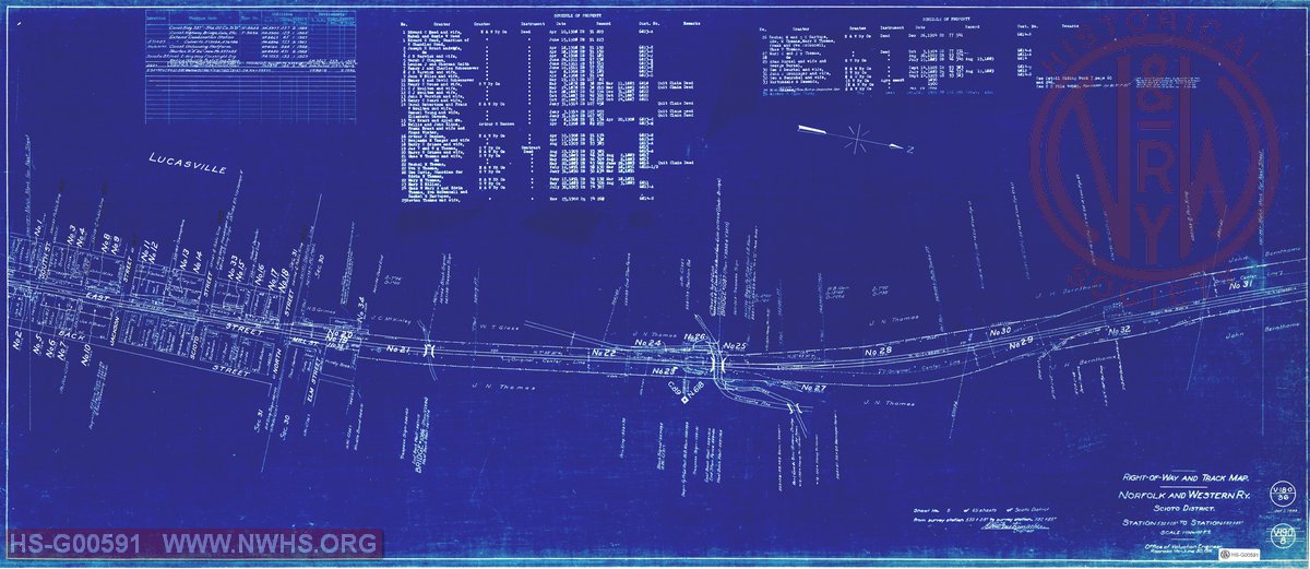 Right-of-Way and Track Map - Scioto Division - Columbus District Station 530+10 to Station 582+90