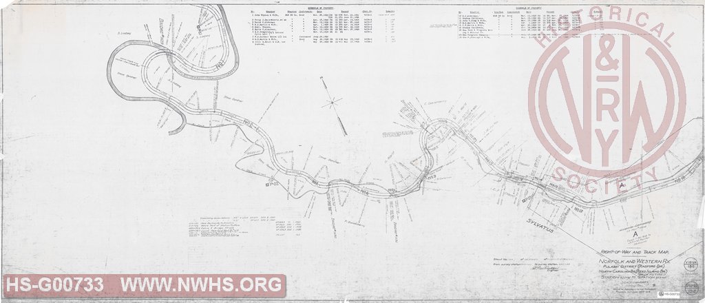 Right of Way and Track Map, Pulaski District Reed Island Branch (Track Retired), Station 422+40 to 528+00 (North Carolina Branch of Pulaski District of Radford Division)