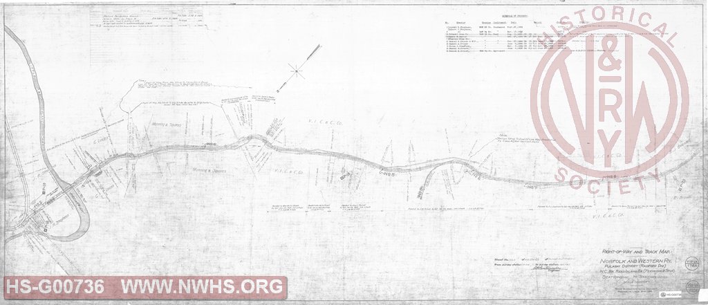 Right of Way and Track Map, Periwinkle Spur of Reed Island Branch, Station 0+00 to 105+60 (North Carolina Branch of Pulaski District of Radford Division)