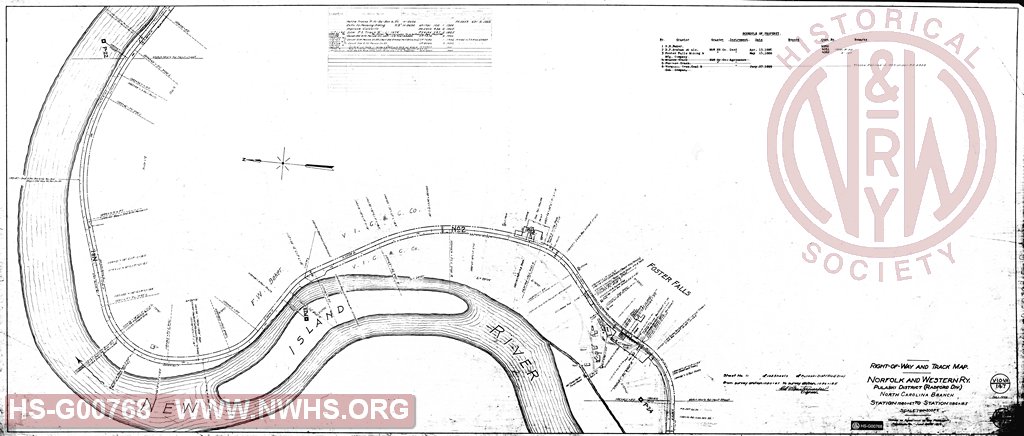 Right of Way and Track Map, North Carolina Branch, Station 1080+67 to 1186+18.5 (North Carolina Branch of Pulaski District of Radford Division)