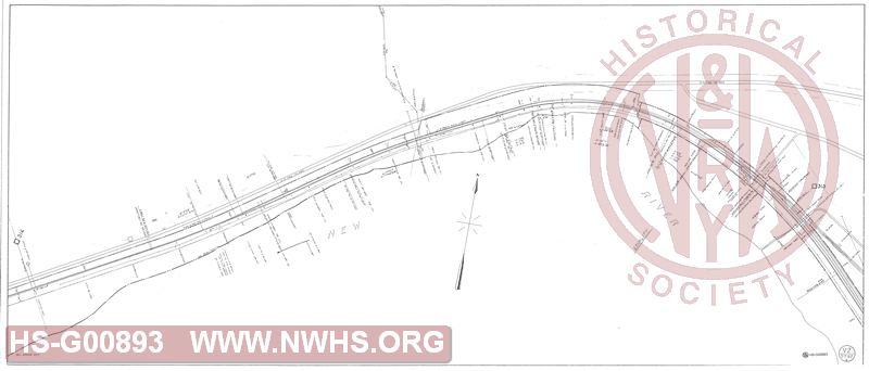 Right of Way and Track Map - The Virginian Railway Company, Station 1419+41.4 to Station 1366+62.5 (between Celco and Narrows)