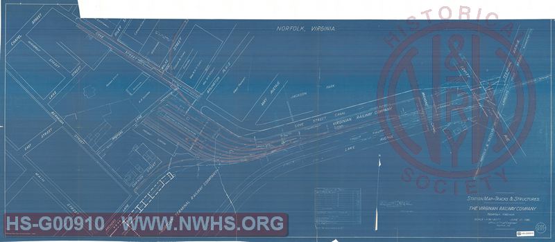 Station Map - Tracks & Structures, The Virginian Railway Company, Norfolk VA
