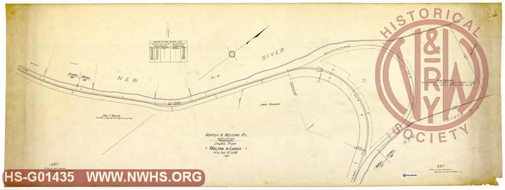 N&W R'y, Radford Division, Double Track, Walton to Lurich, MP 317-318