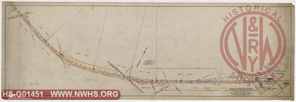 N&W Rwy, Plan of Alignment and Property, MP 56 to MP 57 near Winchester, Adams County, OH