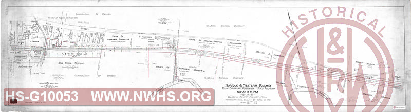 Plan of Alignment & Property, MP 82 to MP 83, at Rarden, Scioto County, Ohio