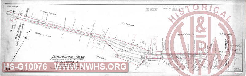 Plan Showing Alignment And Property MP 67 to MP 68 near Lawshe, Adams County, Ohio