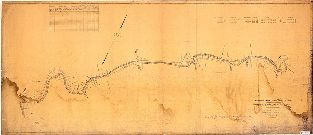 Right of Way and Track Map, Virginia-Carolina Railway, Station 1262+14 to Station 1388+23