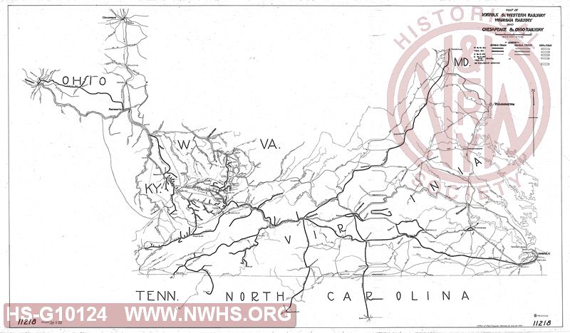 Map of N&W, VGN and C&O Railways