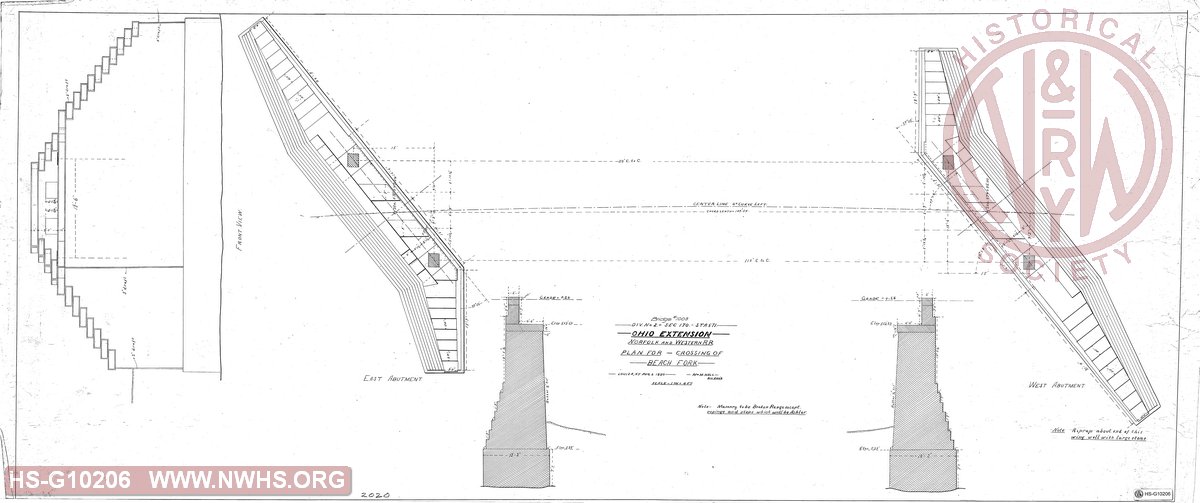 Plan for Crossing of Beach Fork, Bridge #1003, N&W RR
