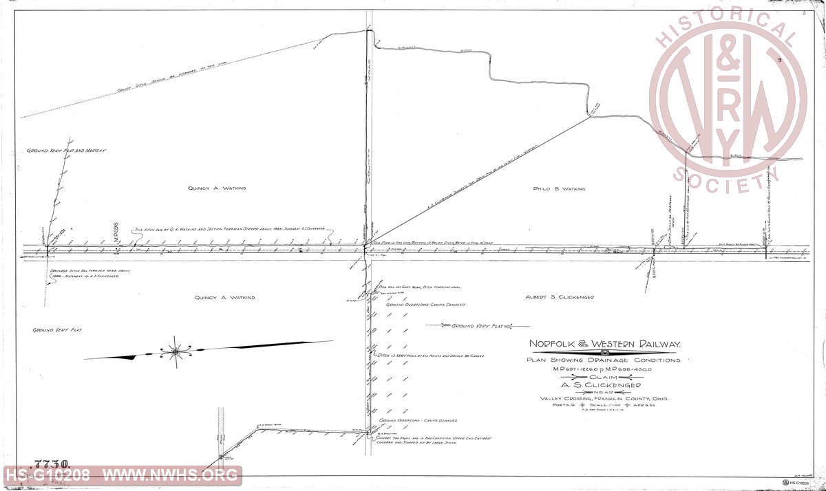 Plan Showing Drainage Conditions MP 697+1226.0 to MP 698+430.0