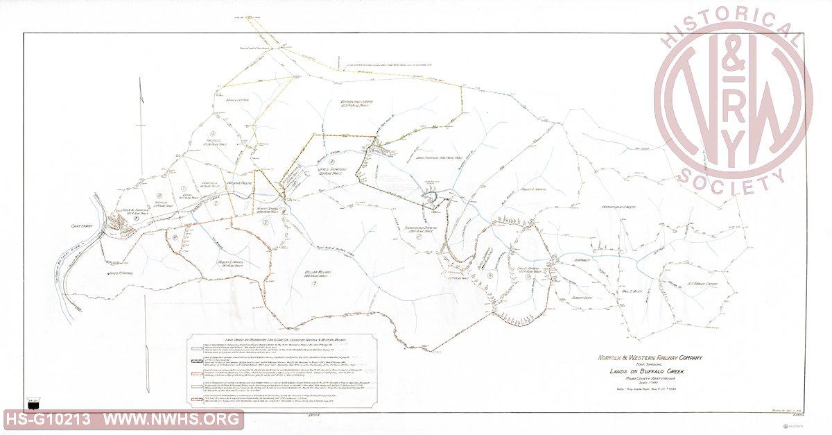 Map Showing Lands on Buffalo Creek, Mingo County, W.Va.