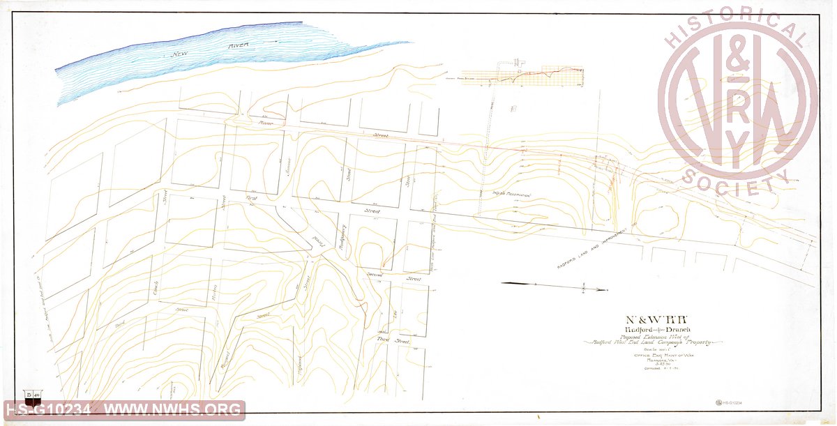 Proposed Extension West of Radford West End Land Company's Property, Radford Branch, N&W RR