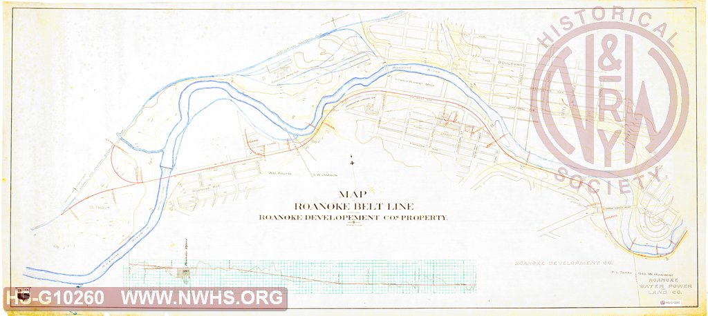 Map of Roanoke Belt Line through Roanoke Development Co.s Property