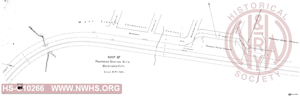 Map of Proposed Station Site, Bedford City