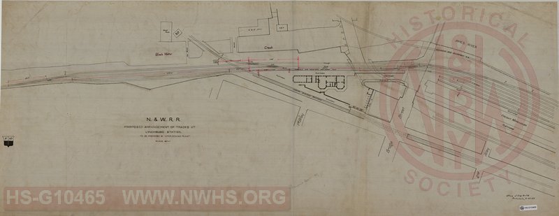 N&W RR, Proposed Arrangement of Tracks at Lynchburg Station to be protected by interlocking plant.