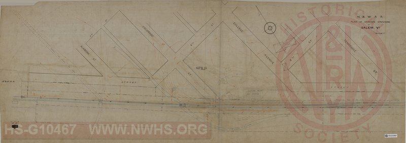N&W RR, Plan of Station Grounds at Salem VA