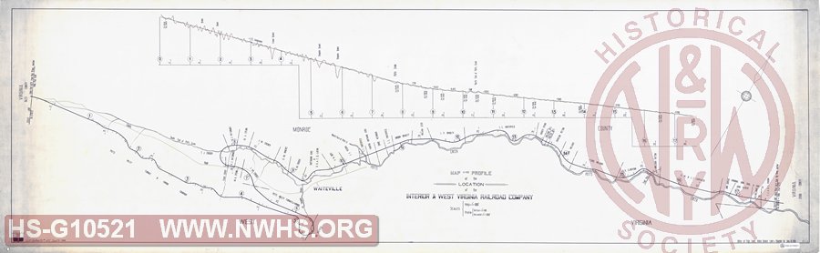 Map and Profile of the Location of the Interior and West Virginia Railroad Company