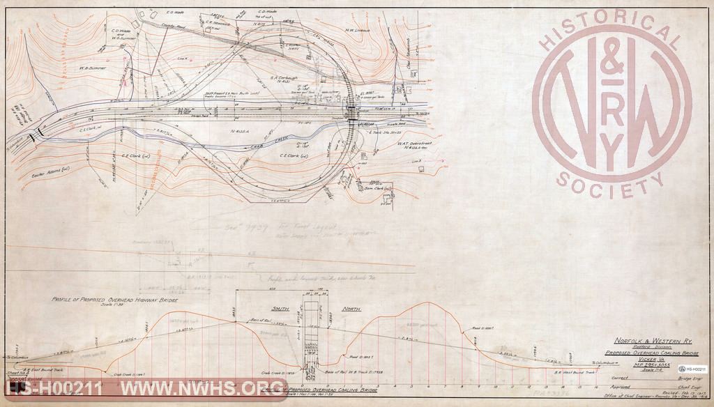 Sheet 4, Proposed Overhead Coaling Bridge, Vicker VA, MP 295+3055'.