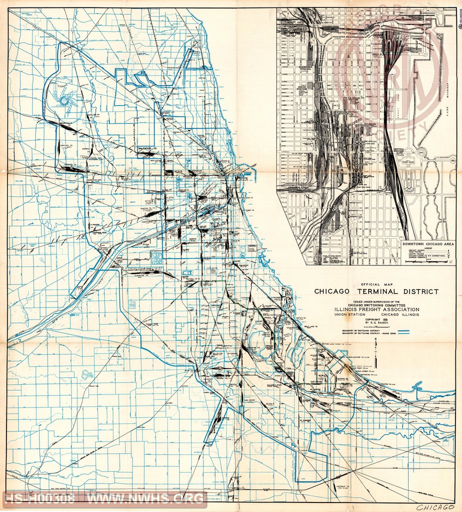 Official Map, Chicago Terminal District, Issued under supervision of Chicago Switching Committee