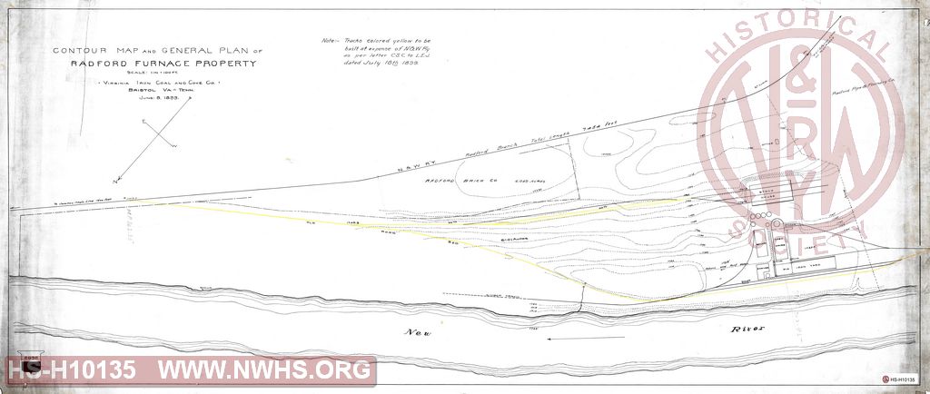 Contour Map and General Plan of Radford Furnace Property