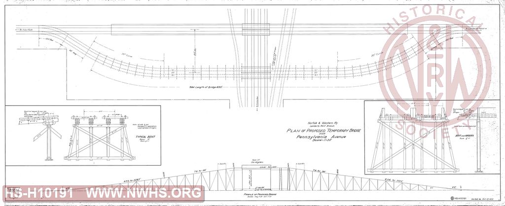 Plan of Proposed Temporary Bridge over Pennsylvania Avenue, Lamberts Point Branch