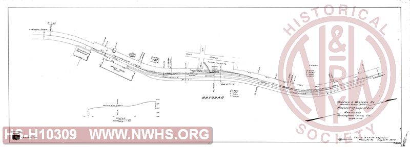 N&W Ry, Winston Salem Division, Proposed change of line at Mayodan, Rockingham County NC