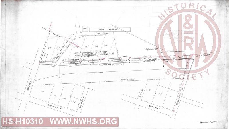 N&W Ry, Map showing Roanoke street at Winston-Salem, NC