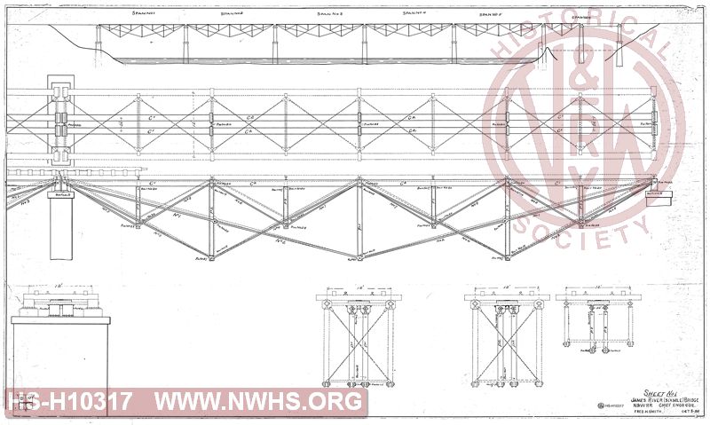 James River (Six Mile) Bridge, N&W RR, Chief Engr Coe, Fred H. Smith