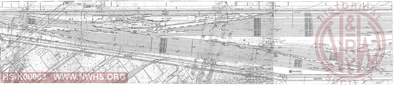 Station Map, Lands, Tracks and Structures, Wabash Railroad, operated by Wabash Railroad, North Kansas City, Station 14407+00 to Station 14460+00