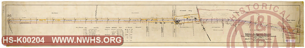 N&W Ry, Plan of Alignment and Property, MP 52 to MP 53 at South Fincastle, Brown County, Ohio