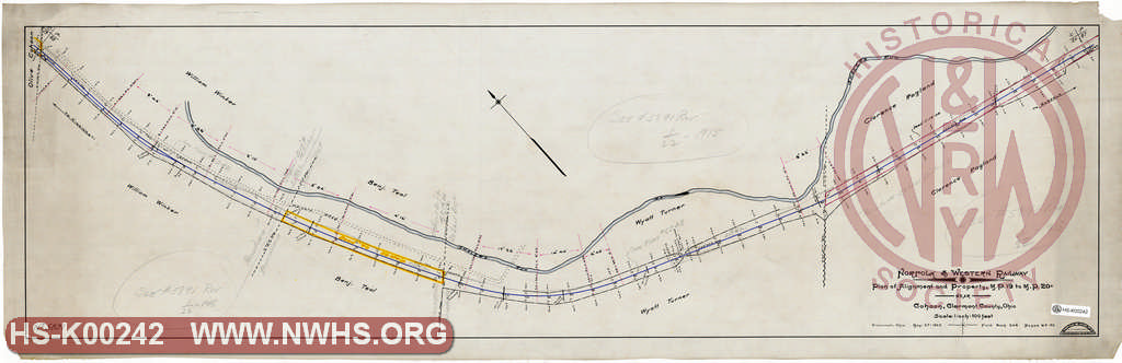 N&W Ry. Plan of Alignment and Property, MP 19 to MP 20 near Cohoon, Clermont County, OH