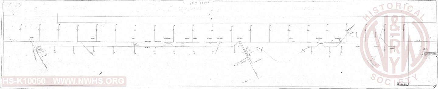 Diagram of Tracks, Winding Gulf Branch, Amigo to Pemberton